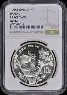 1995 CHINA PANDA S10Y NGC MS69: 1995 CHINA PANDA S10Y NGC MS69 Circulated/Uncirculated: Uncirculated Year: 1995 Certification: NGC Certification Number: 6785341018 Grade: MS69 Pre-Owned The MYNT Guarantee: All items in this