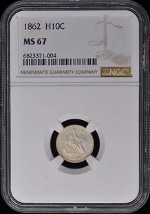 1862 Seated Half Dime H10C NGC MS67: 1862 Seated Half Dime H10C NGC MS67 Certification: NGC Certification Number: 6823371004 Grade: MS67 Year: 1862 Circulated/Uncirculated: Uncirculated Mint Location: Philadelphia Designation: NONE Denom