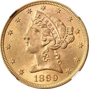 1899-P Liberty Gold $5 NGC MS65 Nice Eye Appeal Strong Strike Nice Luster: 1899-P Liberty Gold $5 NGC MS65 Nice Eye Appeal Strong Strike Nice Luster Certification: NGC Circulated/Uncirculated: Uncirculated Mint Location: Philadelphia Grade: MS65 Certification Number: 6699983