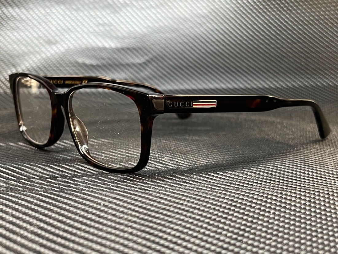GUCCI GG0826O 005 Havana Rectangle Square Mens 55 mm Eyeglasses: GUCCI GG0826O 005 Havana Rectangle Square Mens 55 mm Eyeglasses Frame Color: Beige Style: Rectangle Type: Eyeglasses New The Mynt Guarantee: All items in this auction are guaranteed to be 100% authent