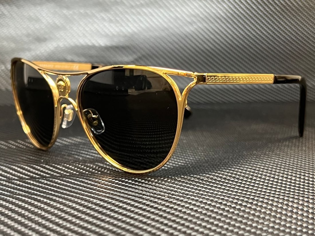 VERSACE VE2237 100287 Gold Cat Eye 57 mm Womens Sunglasses: VERSACE VE2237 100287 Gold Cat Eye 57 mm Womens Sunglasses Frame Color: Gold Style: Cat Eye Type: Sunglasses New The Mynt Guarantee: All items in this auction are guaranteed to be 100% authentic. At Y