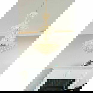 Chandelier Asfour Crystal Large Gold Foyer Dining Room 32 Light Fixture 66": Chandelier Asfour Crystal Large Gold Foyer Dining Room 32 Light Fixture 66" Light Color: Clear Clear White Warm White White Occasion: New Home Power Source: Hardwired Item Length: 66" Number Of
