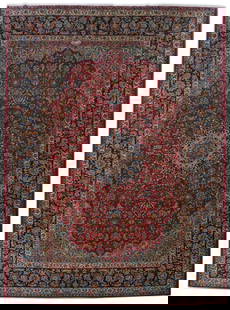 12 x 17 SIGNED Persian Isfahan Wool Rug: 12 x 17 SIGNED Persian Isfahan Wool Rug Free continental US Shipping Size in Feet: Width: 11.7 x Length: 17.0 Size in Inches: Width: 139 in x Length: 204 in Rug Type: Area Rug Colors: Red Blue