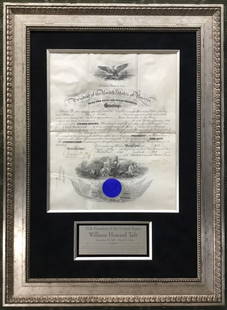 President William H Taft Signed Appointment Document Custom Framed: President William H Taft Signed Appointment Document Custom Framed Industry: Presidential President: William Taft Signed By: William H Taft Signed: Yes Autograph Authentication: James Spence (JSA)