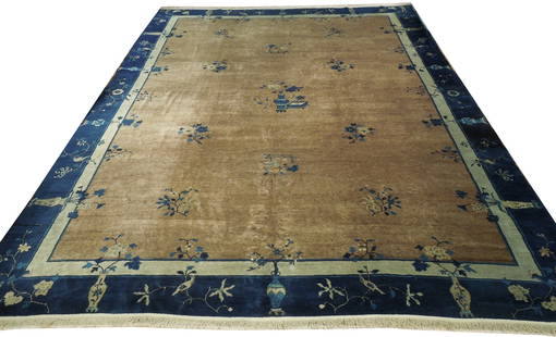 12 x 15 Taupe Antique Chinese Art Deco Rug: 12 x 15 Taupe Antique Chinese Art Deco Rug Free continental US Shipping Size in Feet: Width: 11.8 x Length: 15 Size in Inches: Width: 140 in x Length: 180 in Rug Type: Area Rug Colors: Taupe Weave: