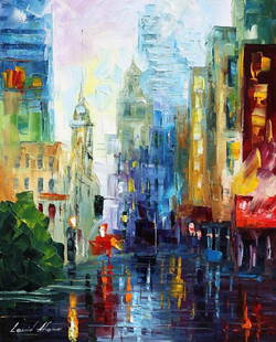 City After The Rain - Limited Edition 1/25 by Leonid Afremov: City After The Rain - Limited Edition 1/25 by Leonid AfremovThis is a limited edition giclee hand-painted by Leonid Afremov. This is the first giclee of a small edition of 25 paintings. The rest of