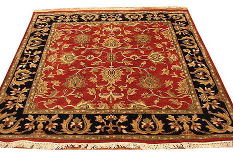 5 x 5 Red Square Indo Kashan Rug: 5 x 5 Red Square Indo Kashan Rug Free continental US Shipping Size in Feet: Width: 5.1x Length: 5.1 Size in Inches: Width: 61in x Length: 61in Rug Type: Area Rug Colors: Red Weave: Hand-knotted Patter