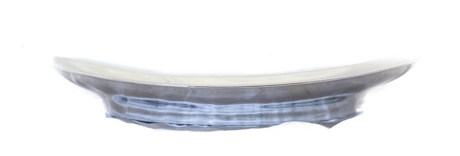 Sterling Breadbasket: Sterling Breadbasket Creator: Mount Vernon 1 (Manufacturer) Dimensions: Height: 1.5 in (3.81 cm)Width: 12 in (30.48 cm)Depth: 7 in (17.78 cm) Materials and Techniques: Sterling Silver Place of