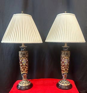 Decorative Hand Painted Pair of Porcelain Lamps: Decorative Hand Painted Pair of Porcelain Lamps Design: Asian Antique: No Type: Table Lamp Power Source: Corded Electric Color: Multicolor Manufacturer: Unknown Style: Asian Material: Porcelain Finish