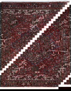 9 x 11 Maroon Persian Heriz Rug: 9 x 11 Maroon Persian Heriz Rug Free continental US Shipping Size in Feet: Width: 8.6 x Length: 10.11 Size in Inches: Width: 106 in x Length: 131 in Rug Type: Area Rug Colors: Maroon Weave: