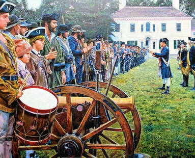 Mort Kunstler Civil War Print - Lafayette with Washington Custom Framed: Mort Kunstler Civil War Print - Lafayette with Washington Custom Framed Artist: Mort Kunstler Mort Kunstler Unit Of Sale: Single-Piece Work Size: Medium (up to 36in.) Item Length: 18 in Region Of
