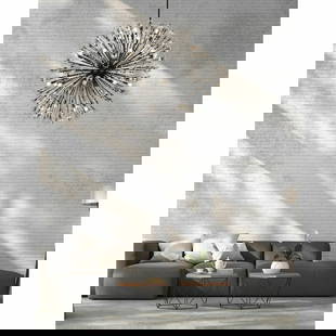 CRYSTAL GLASS CHANDELIER BLACK SPUTNIK MODERN FOYER DINING ROOM 34 LIGHT 50 inch: CRYSTAL GLASS CHANDELIER BLACK SPUTNIK MODERN FOYER DINING ROOM 34 LIGHT 50 inch Light Color: Clear Clear White Warm White White Power Source: Hardwired Item Length: 50" Control Style: Wall Switch