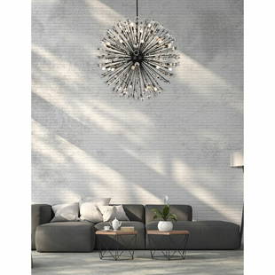 CRYSTAL GLASS CHANDELIER BLACK SPUTNIK MODERN FOYER DINING ROOM 34 LIGHT 50 inch: CRYSTAL GLASS CHANDELIER BLACK SPUTNIK MODERN FOYER DINING ROOM 34 LIGHT 50 inch Light Color: Clear Clear White Warm White White Power Source: Hardwired Item Length: 50" Control Style: Wall Switch Sen