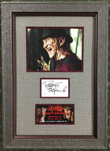 Robert Englund Freddy Krueger Signed Card Custom Framed Photo Display JSA COA: Robert Englund Freddy Krueger Signed Card Custom Framed Photo Display JSA COA Industry: Movies Personalize: No Movie: Nightmare on Elm Street Signed By: Robert Englund Size: 23 x 16 Signed: Yes Autogr