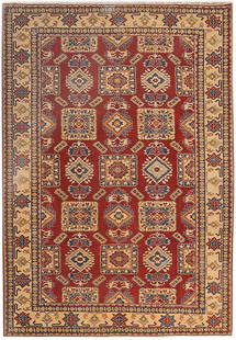 10 x 16 Red Yak Kash Kazak Rug: 10 x 16 Red Yak Kash Kazak Rug Free continental US Shipping Size in Feet: Width: 10 x Length: 16 Size in Inches: Width: 120 in x Length: 192 in Rug Type: Area Rug Colors: Red Weave: Hand-knotted Patte