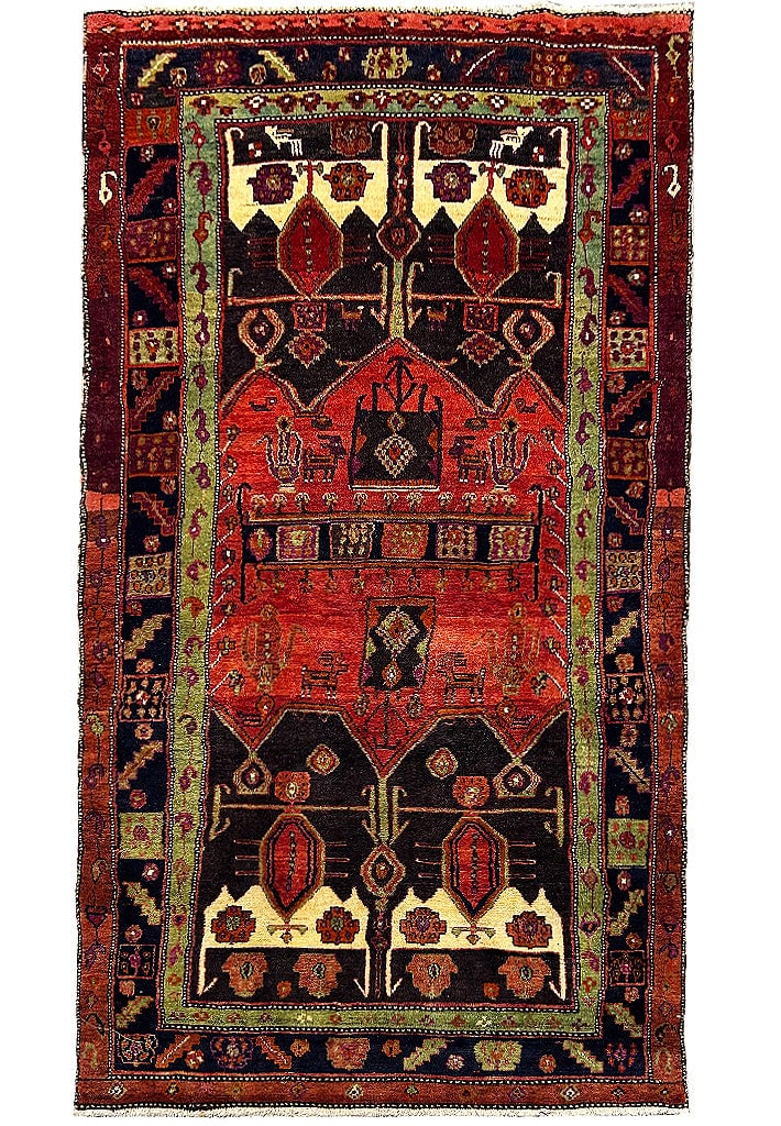 5 x 9 Persian Northwest Tribal Rug: 5 x 9 Persian Northwest Tribal Rug Free continental US Shipping Size in Feet: Width: 5 x Length: 8.9 Size in Inches: Width: 60 in x Length: 105 in Rug Type: Area Rug Colors: Blue Antique Red Olive Gre