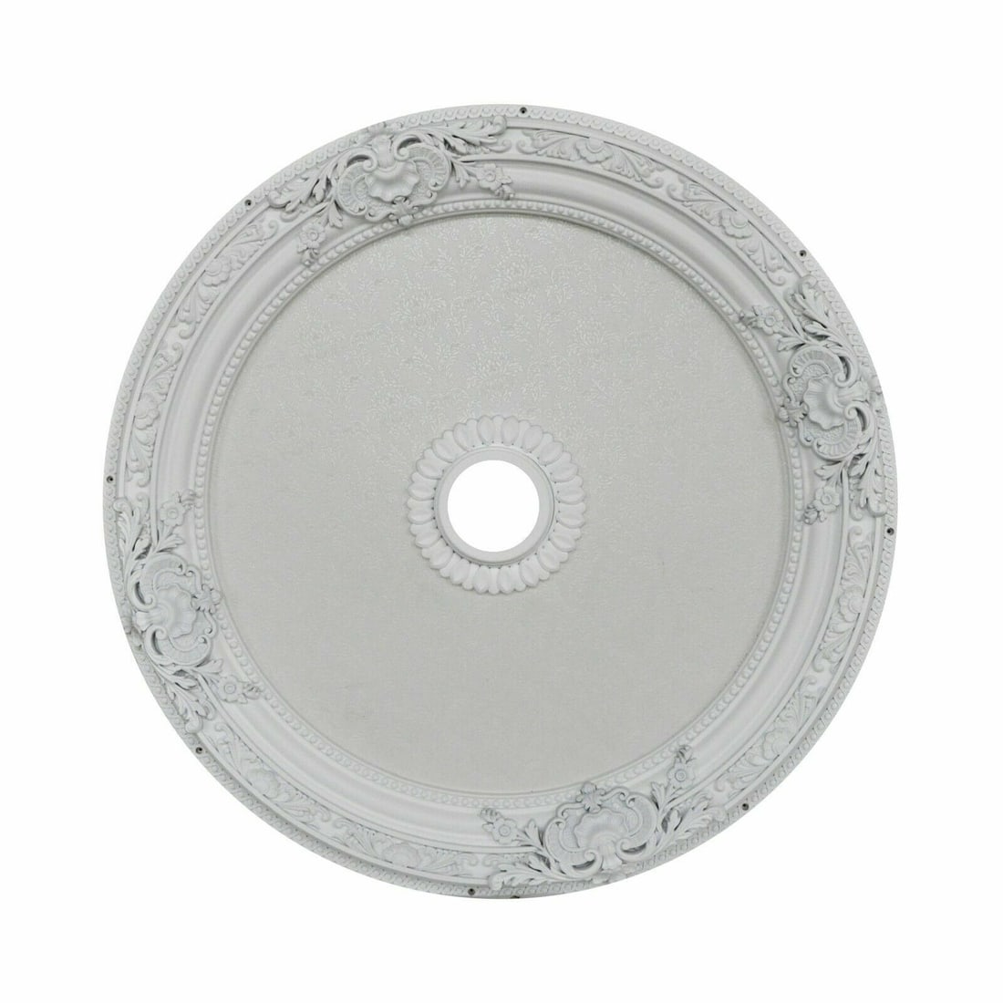 36" Round Chandelier Ceiling Medallion White Floral Foyer Dining Room Bedroom: 36" Round Chandelier Ceiling Medallion White Floral Foyer Dining Room Bedroom Item Height: 2.5" Item Width: 36" Assembly Required: No Energy Star: 5 Stars Mounting: Ceiling Mounted Installation Area: 