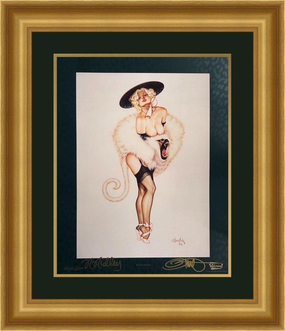 Olivia De Berardinis Rhonda Ridley Coconuts Signed by Both Custom Framed: Olivia De Berardinis Rhonda Ridley Coconuts Signed by Both Custom Framed Artist: Olivia De Berardinis Unit Of Sale: Single Piece Signed By: Olivia De Berardinis and Rhonda Ripley Size: Medium (up to 3
