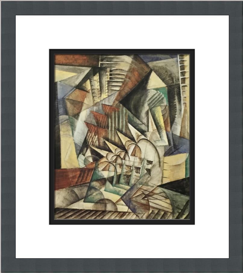 Max Weber Rush Hour New York Custom Framed Print: Max Weber Rush Hour New York Custom Framed Print Size: Medium Region Of Origin: United States Artist: Max Weber Production Technique: Offset Lithograph Framing: Matted & Framed Style: Abstract Item He