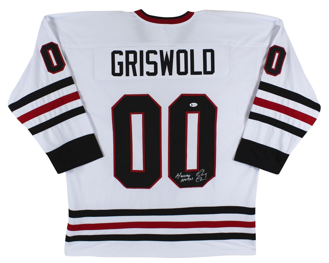 Chevy Chase Christmas Vacation "Harvey Keitel" Signed Santa Clark Jersey BAS Wit: Chevy Chase Christmas Vacation "Harvey Keitel" Signed Santa Clark Jersey BAS Wit Industry: Movies Original/Reproduction: Original Autograph Authentication: Beckett Product Coa: Beckett Product Signed 