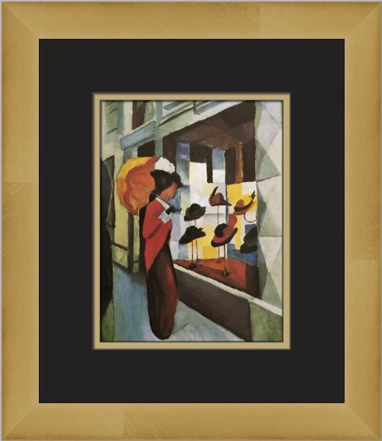 August Macke Hat Shop Custom Framed Print: August Macke Hat Shop Custom Framed Print Unit Of Sale: Single-Piece Work Artist: August Macke Size: Medium Item Length: 12 in Region Of Origin: united states Framing: Matted & Framed Personalize: No