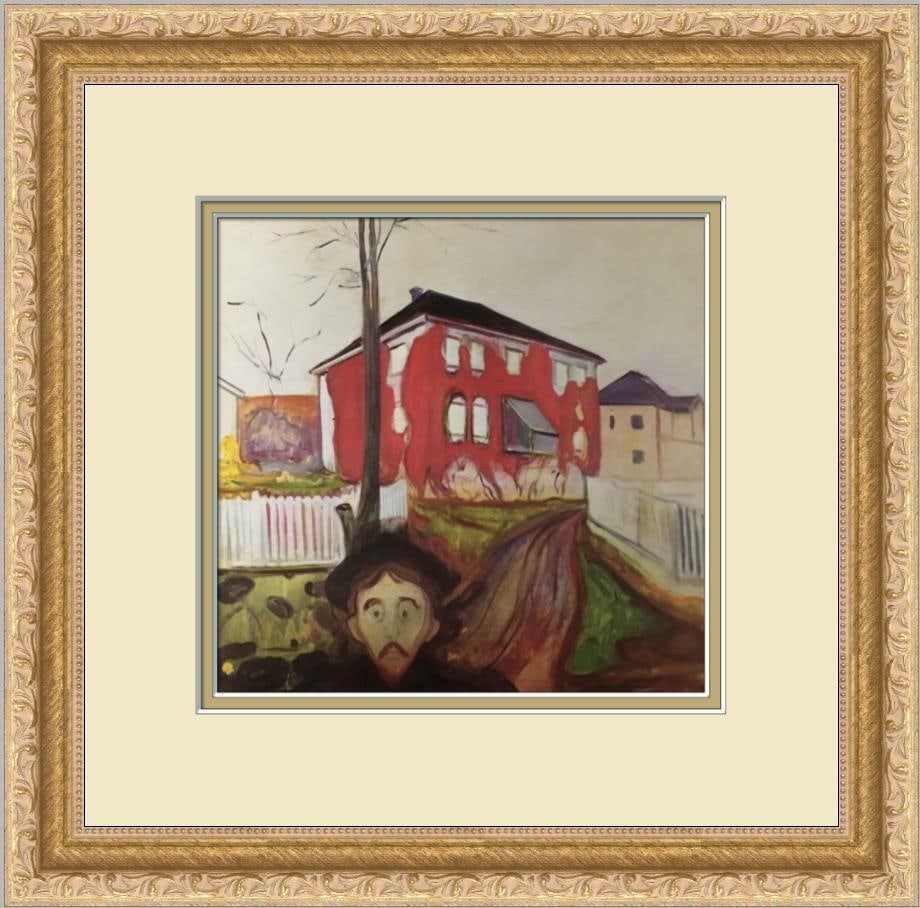 Edvard Munch The Red Vine Newly Custom Framed Print: Edvard Munch The Red Vine Newly Custom Framed Print Features: Framed Matted Region Of Origin: United States Item Width: 13 in Title: The Red Vine Production Technique: Offset Lithograph Item Length: 1