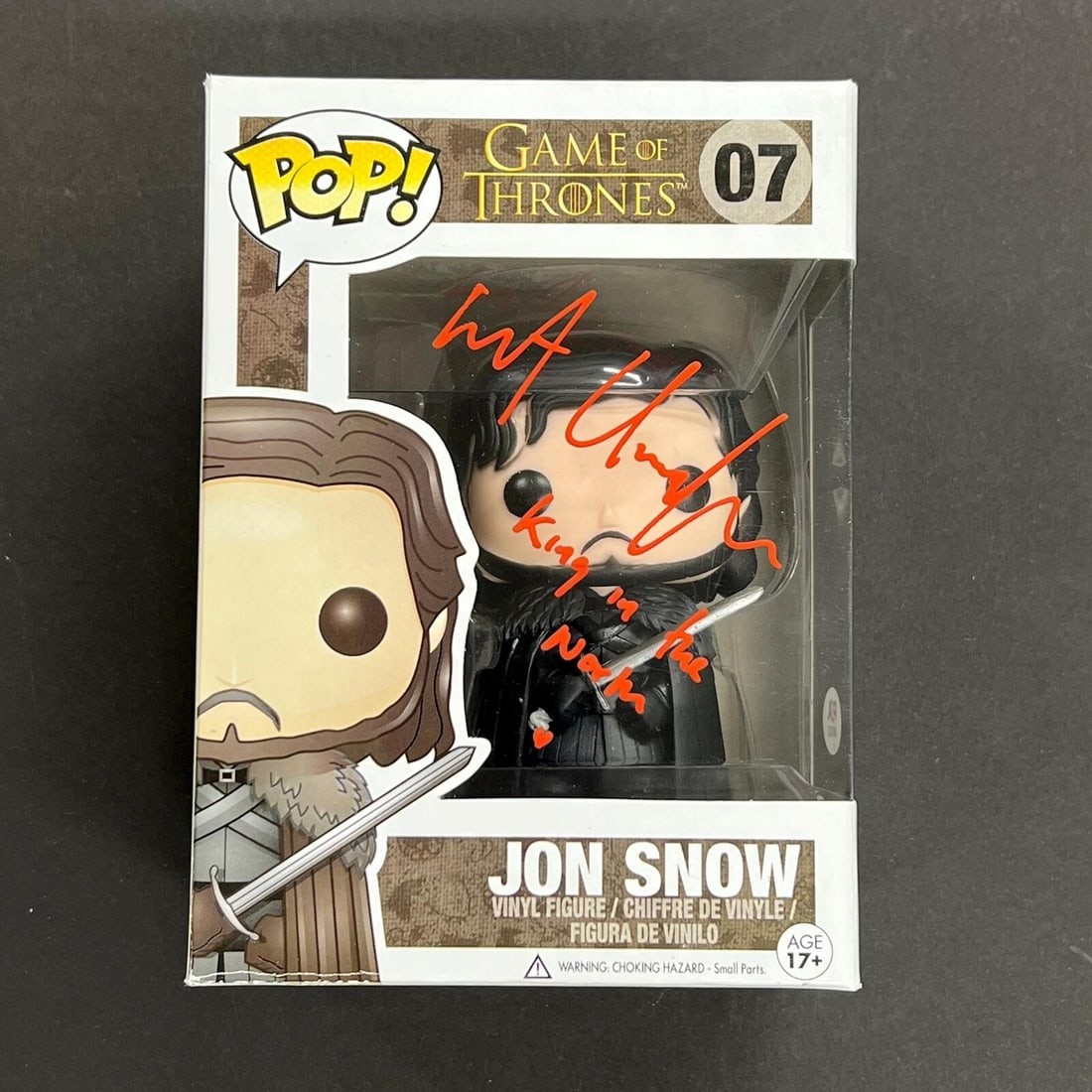 Kit Harington Signed Jon Snow #7 Funko Pop PSA/DNA Auto Game of Thrones: Kit Harington Signed Jon Snow #7 Funko Pop PSA/DNA Auto Game of Thrones Type: Art Toy Pre-Owned While the lot images are representative of the item, the size, placement and strength of the signature m