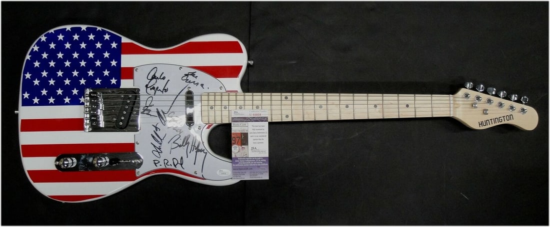 Fame TV Cast 7 Signatures Signed Auto Electric Guitar Debbie Allen JSA: Fame TV Cast 7 Signatures Signed Auto Electric Guitar Debbie Allen JSA Industry: Music Object Type: Guitar & Guitar Pick Original/Reproduction: Original Autograph Authentication: James Spence (JSA) Pl