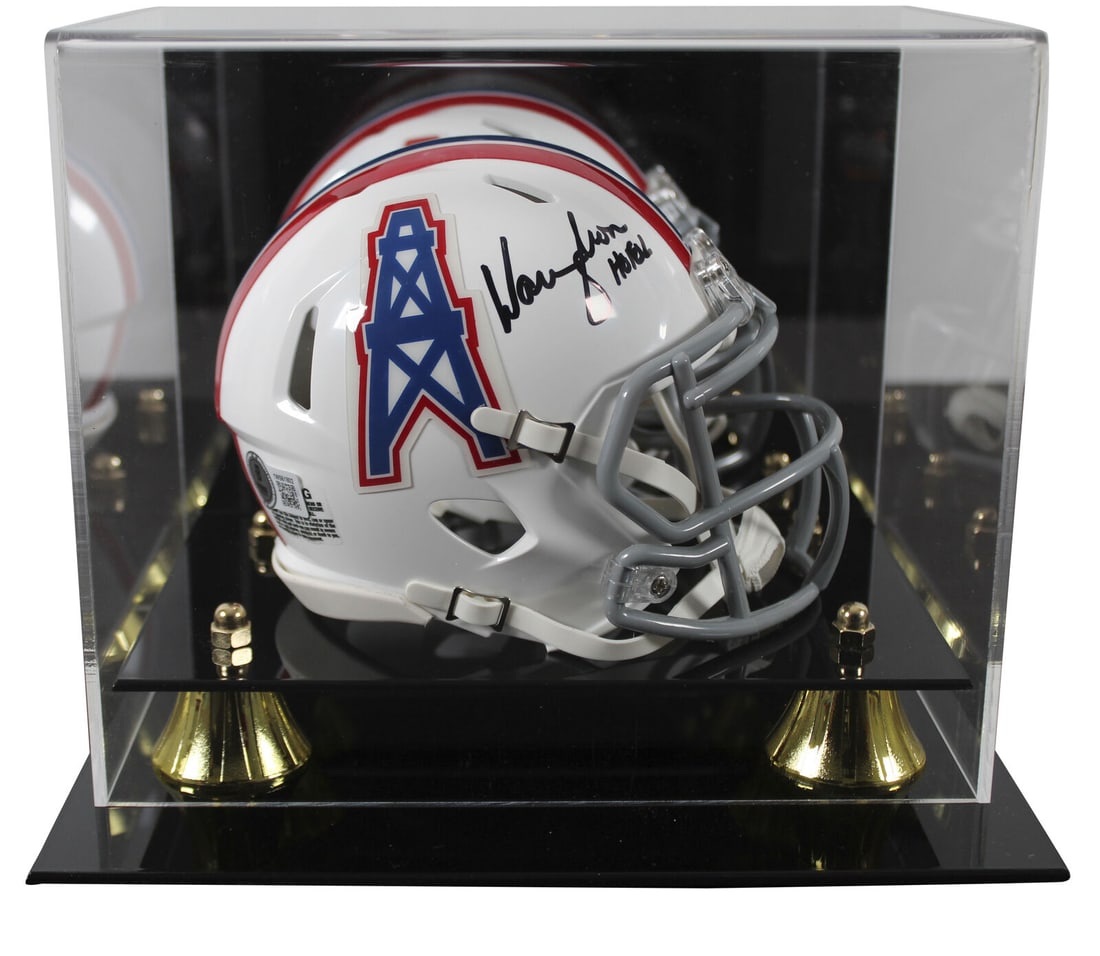 Oilers Warren Moon "HOF 06" Signed 1975-80 TB Speed Mini Helmet W/ Case BAS Wit: Oilers Warren Moon "HOF 06" Signed 1975-80 TB Speed Mini Helmet W/ Case BAS Wit Sport: Football Product: Helmet Original/Reprint: Original Player: Warren Moon Team: Houston Oilers Autograph Authentica