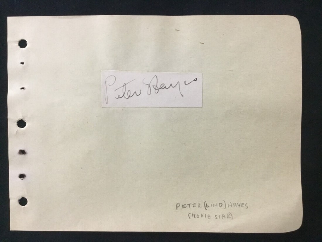 Peter Lind Hayes Actor Signed Cut Signature: Peter Lind Hayes Actor Signed Cut Signature Signed By: Peter Lind Hayes Signed: Yes Object Type: Cut Signature Original/Reproduction: Original 1 x 2 Paper on a 4 x 6 Paper Signed by Peter Hayes guaran