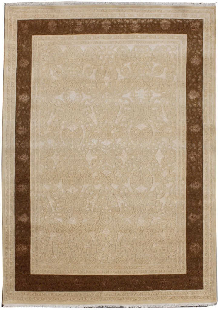 8 x 12 Fine Quality Wool & Silk Rug: 8 x 12 Fine Quality Wool & Silk Rug Free continental US Shipping Size in Feet: Width: 8.2 x Length: 11.6 Size in Inches: Width: 98 in x Length: 138 in Rug Type: Area Rug Colors: Beige Brown Weave: Han