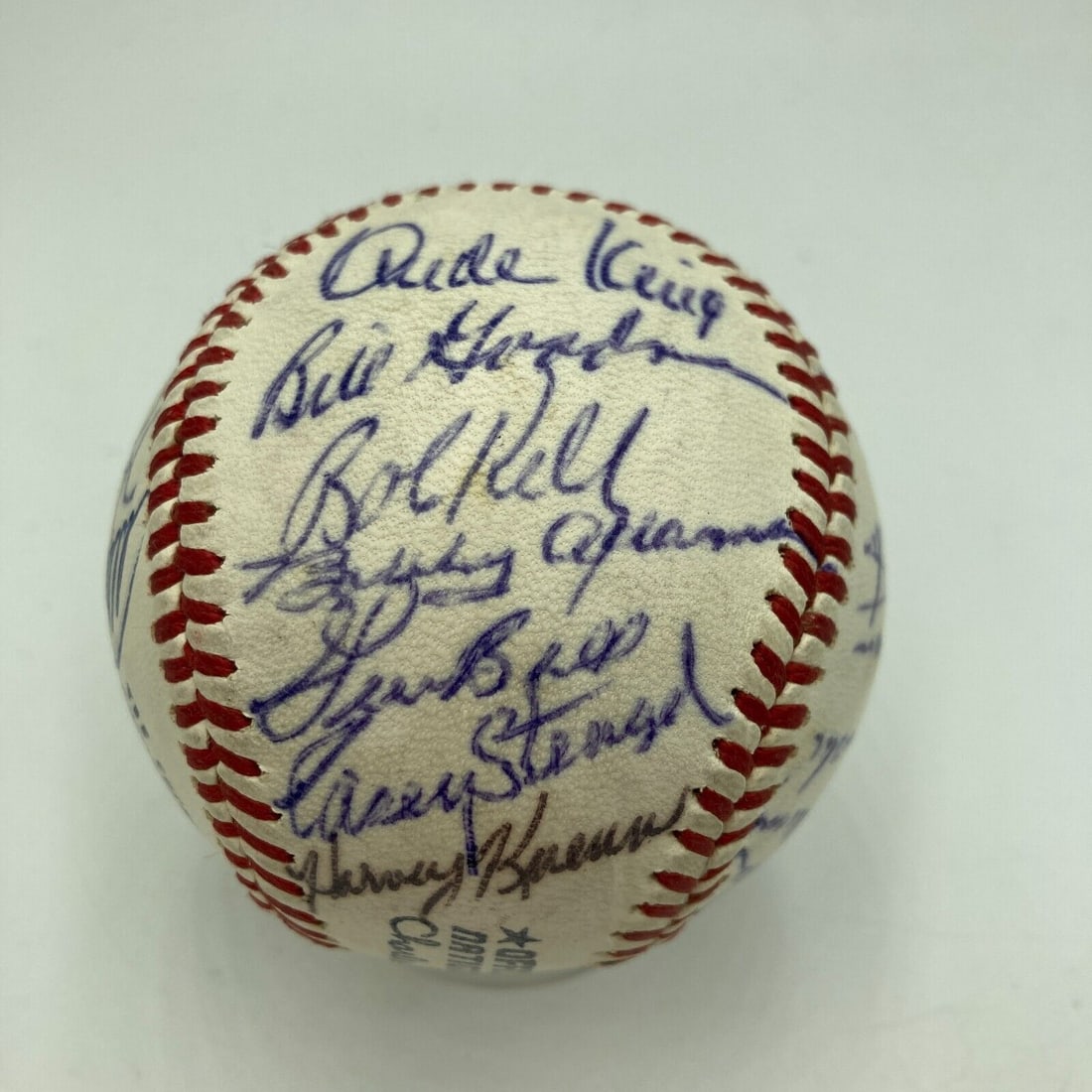 1970s Old Timers Day Signed Baseball Casey Stengel Pee Wee Reese: 1970s Old Timers Day Signed Baseball Casey Stengel Pee Wee Reese Sport: Baseball Original/Reprint: Original Product: Ball Pre-Owned While the lot images are representative of the item, the size, place