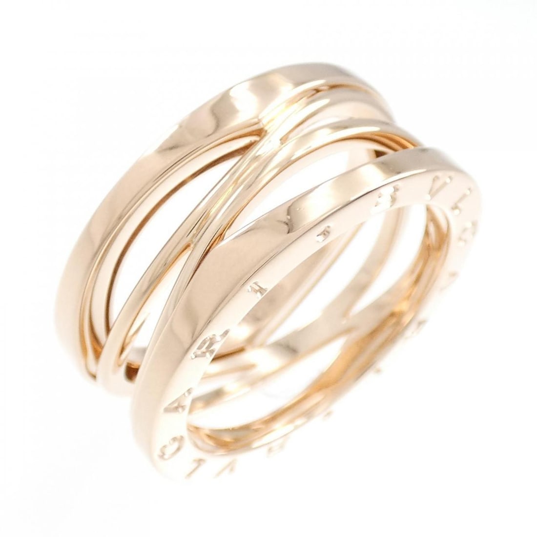 BVLGARI B.zero1 Design legend 3 Bands Ring: BVLGARI B.zero1 Design legend 3 Bands Ring Style: Ring Material: 750 Pink Gold Gender: Unisex Size: 8.5-9 (US size) (58) Accessories: No accessories Main Stone: No stones Weight: approx. 9.9g Actualsi