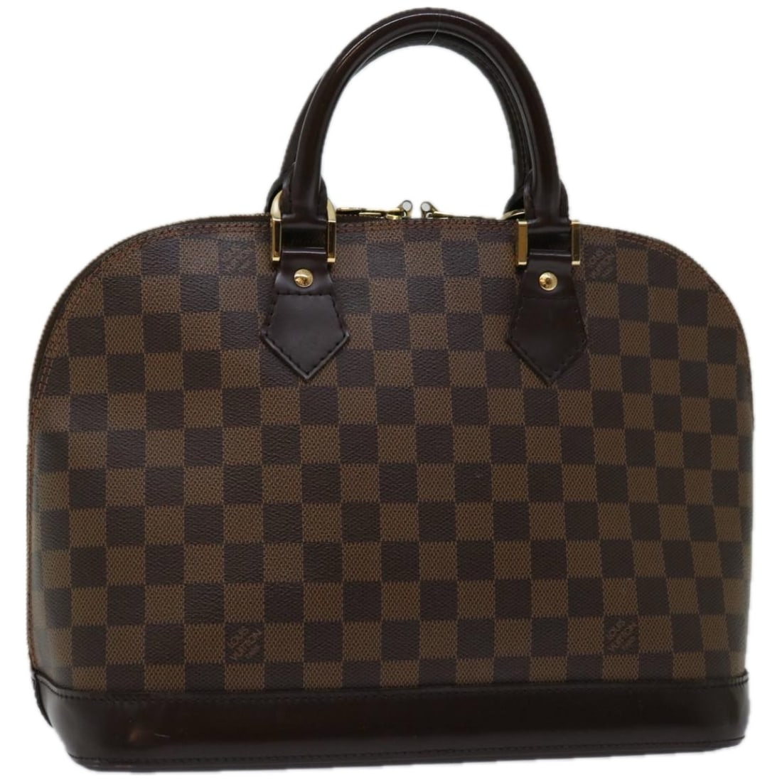 Louis Vuitton Alma: Louis Vuitton Alma Brand: Louis Vuitton Model: Alma Color: Brown Material: Canvas Dimensions: W31cm x H24cm x D17cm Country of Origin: France Comments: The Louis Vuitton Alma bag in Damier Ebene embod