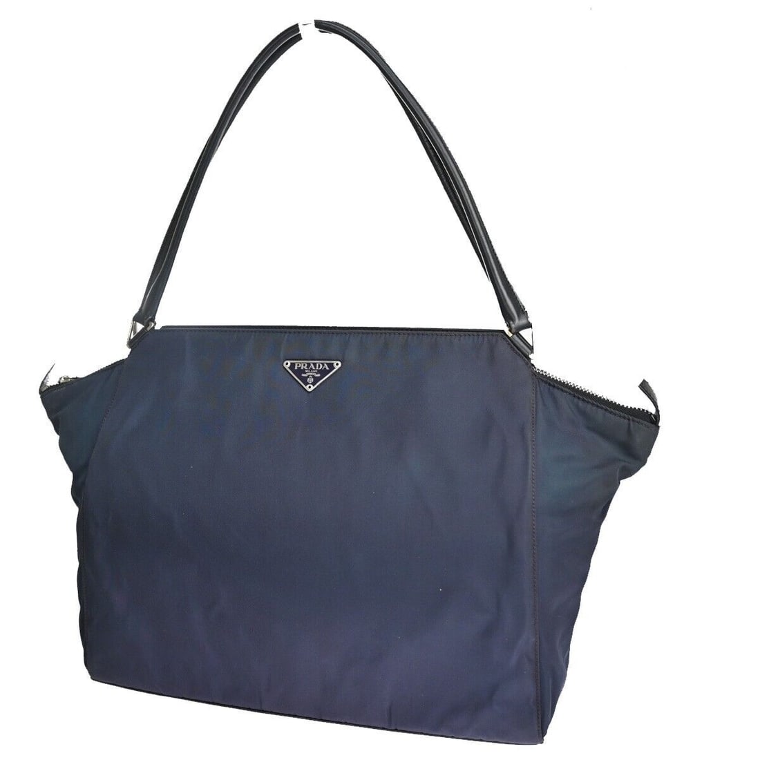 Prada Tessuto: Prada Tessuto Brand: Prada Model: Tessuto Color: Navy Material: Synthetic Dimensions: W 30 x H 26 x D 7 cm Country of Origin: Italy Comments: Prada Tessuto the renowned luxury brand known for its exce