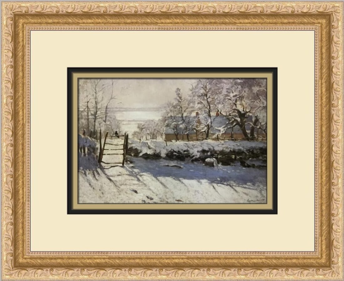 Claude Monet The Magpie Custom Framed Print: Claude Monet The Magpie Custom Framed Print Unit Of Sale: Single Piece Artist: Claude Monet Size: Medium Custom Bundle: No Item Length: 14 in Region Of Origin: United States Framing: Matted & Framed P