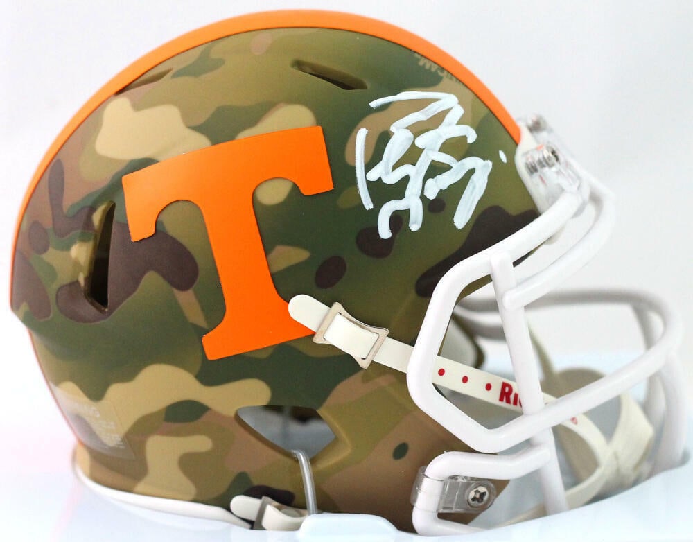 Peyton Manning Autographed Tennessee Volunteers Camo Mini Helmet - Fanatics: Peyton Manning Autographed Tennessee Volunteers Camo Mini Helmet - Fanatics Sport: Football Product: Helmet Original/Reprint: Original Team: Tennessee Volunteers Autograph Authentication: Fanatics Aut