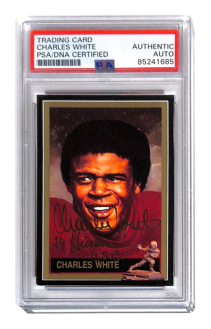Charles White autographed 1991 Heisman Card USC 1979 PSA/DNA 1685: Charles White autographed 1991 Heisman Card USC 1979 PSA/DNA 1685 Sport: Football Player: Charles White Signed: Yes Autograph Authentication: Professional Sports Authenticator (PSA) Original/Reprint: