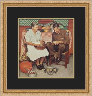 Norman Rockwell Thanksgiving Mother and Son Peeling Potatoes Custom Framed Print: Norman Rockwell Thanksgiving Mother and Son Peeling Potatoes Custom Framed Print Unit Of Sale: Single-Piece Work Artist: Norman Rockwell Size: Medium (up to 36in.) Item Length: 16 in Region Of