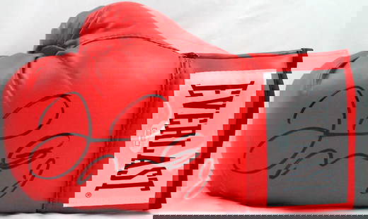 Floyd Mayweather Autographed Everlast Red Boxing Glove- JSA ated *Left: Floyd Mayweather Autographed Everlast Red Boxing Glove- JSA ated *Left Sport: Boxing Original/Reprint: Original Player: Floyd Mayweather Jr Autograph Authentication: James Spence (JSA)/ Pre-Owned 