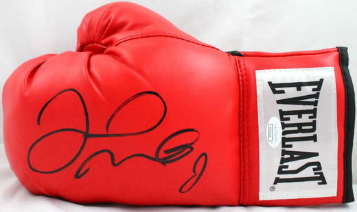 Floyd Mayweather Autographed Everlast Red Boxing Glove- JSA ated *Left: Floyd Mayweather Autographed Everlast Red Boxing Glove- JSA ated *Left Sport: Boxing Original/Reprint: Original Player: Floyd Mayweather Jr Autograph Authentication: James Spence (JSA)/ Pre-Owned Whil