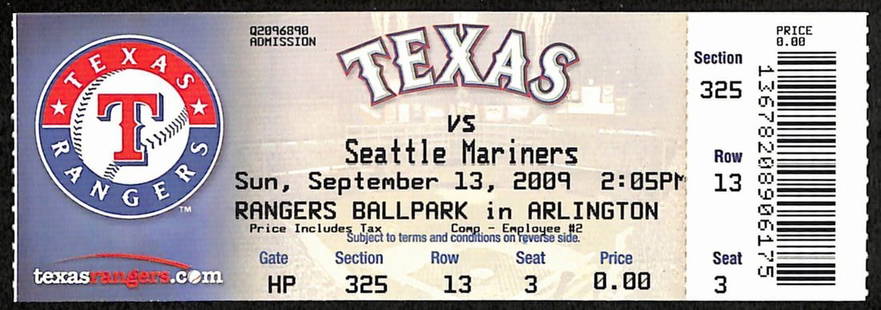 2009 Ichiro Suzuki 1st Player 200 Hits 9 Consecutive Seasons Ticket 187538: 2009 Ichiro Suzuki 1st Player 200 Hits 9 Consecutive Seasons Ticket 187538 Sport: Baseball Pre-Owned While the lot images are representative of the item, the size, placement and strength of the signat