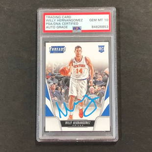 2016-17 Panini Threads #153 Willy Hernangomez Signed Card AUTO 10 PSA Slabbed RC: 2016-17 Panini Threads #153 Willy Hernangomez Signed Card AUTO 10 PSA Slabbed RC Pre-Owned While the lot images are representative of the item, the size, placement and strength of the signature may va