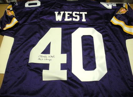 CHARLIE WEST MINNESOTA VIKINGS W/COA SIGNED OFFICIAL LICENSED REEBOK JERSEY: CHARLIE WEST MINNESOTA VIKINGS W/COA SIGNED OFFICIAL LICENSED REEBOK JERSEY Sport: Football-NFL Player: James Lofton Original/Reprint: Original Product: Jersey Pre-Owned While the lot images are
