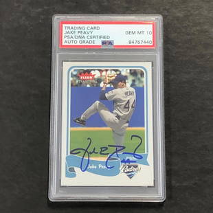 2004 Fleer Tradition #264 Jake Peavy Signed Card AUTO 10 PSA Slabbed Auto Padres: 2004 Fleer Tradition #264 Jake Peavy Signed Card AUTO 10 PSA Slabbed Auto Padres Pre-Owned While the lot images are representative of the item, the size, placement and strength of the signature may va