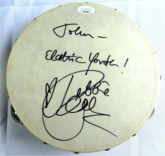 Debbie Gibson Signed Autographed Tambourine "Electric Youth" to John JSA: Debbie Gibson Signed Autographed Tambourine "Electric Youth" to John JSA Industry: Music Original/Reproduction: Original Autograph Authentication: James Spence (JSA) Player: Debbie Gibson Pre-Owned Wh