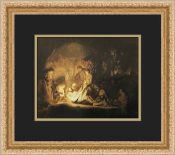 Rembrandt The Entombment of Christ Custom Framed Print: Rembrandt The Entombment of Christ Custom Framed Print Unit Of Sale: Single-Piece Work Artist: Rembrandt van Rijn Size: Medium Item Length: 15 in Region Of Origin: united states Framing: Matted & Fram