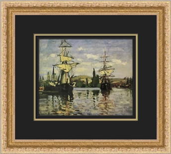 Claude Monet Ships at Anchor on the Seine Custom Framed Print: Claude Monet Ships at Anchor on the Seine Custom Framed Print Unit Of Sale: Single Piece Artist: Claude Monet Size: Medium Custom Bundle: No Item Length: 14 in Region Of Origin: United States Framing: