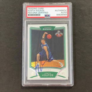 2008-09 Bowman Chrome #132 Kosta Koufos signed Card Auto PSA Slabbed RC Kings: 2008-09 Bowman Chrome #132 Kosta Koufos signed Card Auto PSA Slabbed RC Kings Card Size: Bowman Pre-Owned While the lot images are representative of the item, the size, placement and strength of the s