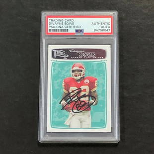 2008 Topps Rookie Progression #39 Dwayne Bowe signed Card Slabbed AUTO PSA/DNA K: 2008 Topps Rookie Progression #39 Dwayne Bowe signed Card Slabbed AUTO PSA/DNA K Pre-Owned While the lot images are representative of the item, the size, placement and strength of the signature may va